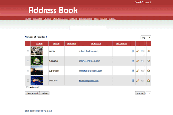 PHP Address Book image